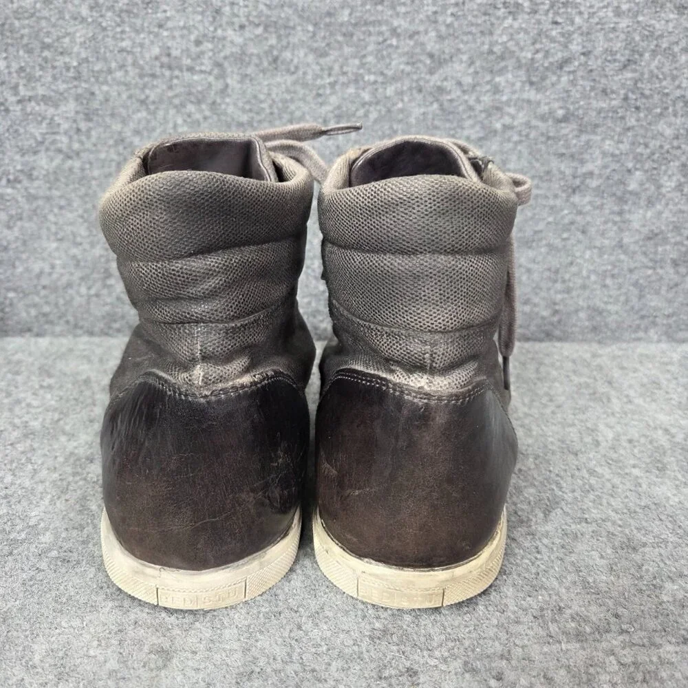 Mens Bed Stu Marcus II Distressed Gray Leather Sneaker‎ Shoes Hi Top Size 13